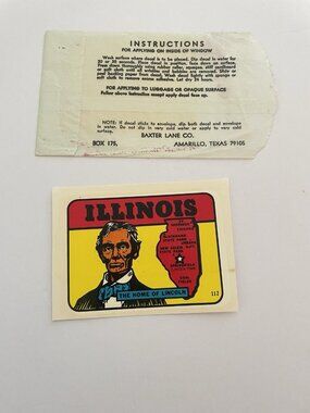 Illinois Sticker Vintage Water Dip Decal Travel Decal Baxter Lane Co